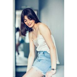 Jeansowa mini spódnica vintage z zamkiem KELLY. Pomarańczowe szorty damskie Endoftheday, m, bez wzorów, z bawełny, vintage. Za 129,00 zł.