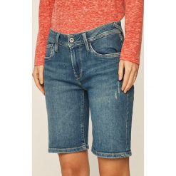 Pepe Jeans - Szorty Poppy. Niebieskie szorty damskie Pepe Jeans, bez wzorów, z elastanu, casualowe. W wyprzedaży za 159,90 zł.