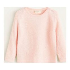 Mango Kids - Sweter dziecięcy Kimoss 62-74 cm. Szare swetry dziewczęce Mango Kids, bez wzorów, z bawełny, z okrągłym kołnierzem, z krótkim rękawem, krótkie, bez kaptura. W wyprzedaży za 39,90 zł.