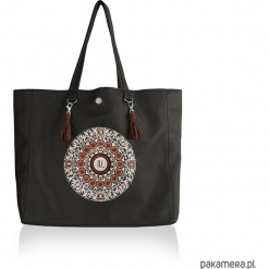 Torba OCEAN MANDALA CHOCO XL - shopper etno. Czarne shopper bag damskie Pakamera, z haftami, duże, z haftem. Za 229,00 zł.