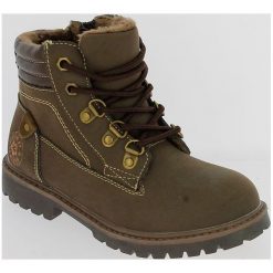 V+J Buty Zimowe Za Kostkę Chłopięce 34 Brązowy. Pomarańczowe buty chłopięce zimowe marki V+J, za kostkę, na sznurówki. Za 130,00 zł.