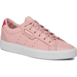 Buty adidas - Sleek W EE4722 Pnkspi/Crywht/Enepnk. Różowe buty sportowe damskie Adidas, bez wzorów, ze skóry, sportowe. W wyprzedaży za 269,00 zł.
