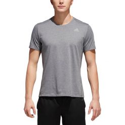 Koszulka adidas Response Soft Tee M Szara. Szare koszulki męskie Adidas, m, bez wzorów, z materiału, bez kołnierzyka, z krótkim rękawem, krótkie, do biegania, climalite (adidas). Za 79,99 zł.