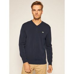 Sweter Lacoste AH2183. Czarne swetry męskie Lacoste, m, bez wzorów, klasyczne, z klasycznym kołnierzykiem, bez kaptura. Za 449,00 zł.