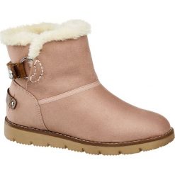 Botki damskie Tom Tailor różowe. Różowe botki damskie Tom Tailor, ze skóry, bez obcasa, bez zapięcia. Za 239,90 zł.