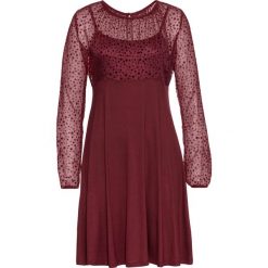 Sukienka z dżerseju bonprix czerwony klonowy. Czerwone sukienki damskie bonprix, bez wzorów, z dżerseju, eleganckie, bez kołnierzyka, z długim rękawem, długie. Za 109,99 zł.