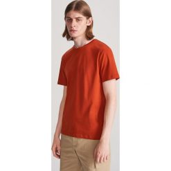 T-shirt z bawełny merceryzowanej - Pomarańczowy. Pomarańczowe t-shirty męskie Reserved, s, bez wzorów, z bawełny, bez kołnierzyka. Za 59,99 zł.