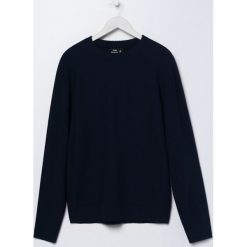 Gładki sweter - Granatowy. Niebieskie swetry męskie Sinsay, s, bez wzorów, bez kołnierzyka, bez kaptura. Za 49,99 zł.