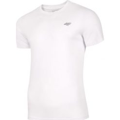 T-shirt męski TSM300A - biały. Białe koszulki męskie 4f, m, bez wzorów, z bawełny, bez kołnierzyka, bez rękawów. Za 39,99 zł.