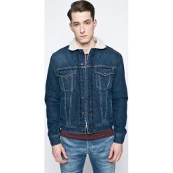 Pepe Jeans - Kurtka. Niebieskie płaszcze męskie Pepe Jeans, xl, bez wzorów, z bawełny, krótkie, bez kaptura. W wyprzedaży za 269,90 zł.