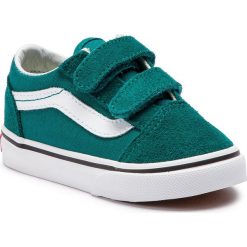 Tenisówki VANS - Old Skool V VN0A344KVFE1 Quetzal Green/True White. Zielone trampki dziewczęce Vans, bez wzorów, z zamszu, na rzepy. Za 159,00 zł.