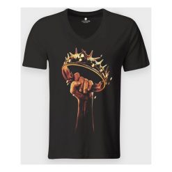Koszulka męska v-neck Korona Królów. Koszulki męskie MegaKoszulki, m, bez wzorów, z bawełny, klasyczne, bez kołnierzyka, bez rękawów. Za 59,90 zł.