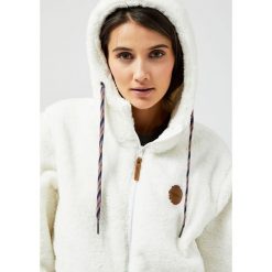 Bluza z kapturem typu miś. Brązowe bluzy damskie Moodo, m, bez wzorów, z poliesteru, z długim rękawem, długie, z kapturem. Za 69,99 zł.