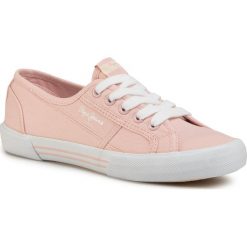 Tenisówki PEPE JEANS - Aberlady PLS31016 Power Rose 318. Różowe półbuty damskie Pepe Jeans, bez wzorów, z jeansu, bez obcasa, na płaskiej podeszwie, bez zapięcia. Za 239,00 zł.