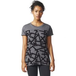 Topy sportowe damskie: Adidas Koszulka damska AOP TEE szara r. L (BP9273)