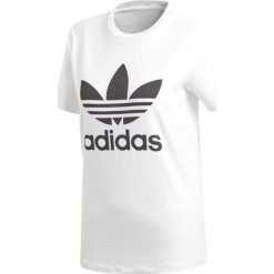 Adidas Originals Trefoil Koszulka Biały. Białe t-shirty damskie adidas Originals, z nadrukiem, z elastanu, bez kołnierzyka. Za 111,95 zł.