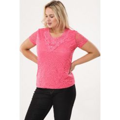 Koralowa Bluzka Dry. Pomarańczowe bluzki damskie Born2be, xl, bez wzorów, z dzianiny, z okrągłym kołnierzem, z krótkim rękawem. Za 59,99 zł.