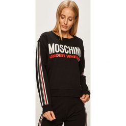 Moschino Underwear - Bluza piżamowa. Czarne piżamy damskie Moschino Underwear, s, z nadrukiem, z elastanu, bez rękawów, bez kaptura. W wyprzedaży za 699,90 zł.