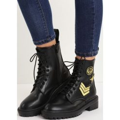 Czarne Botki Military Service. Czarne botki damskie Born2be, militarne, na niskim obcasie, na płaskiej podeszwie, na sznurówki. Za 64,99 zł.