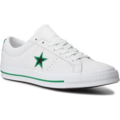 Tenisówki CONVERSE - One Star Ox 161589C White/Black/Converse Green. Białe trampki męskie Converse, bez wzorów, ze skóry, eleganckie, bez zapięcia. W wyprzedaży za 269,00 zł.
