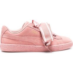 Puma - Buty Suede Heart Satin II Wn's. Różowe buty sportowe damskie Puma, bez wzorów, ze skóry, sportowe. W wyprzedaży za 219,90 zł.