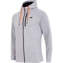 Bluza męska BLM006 - chłodny jasny szary melanż. Szare bluzy męskie marki 4f, m, bez wzorów, z bawełny, z kapturem, bez rękawów, z kapturem. W wyprzedaży za 119,99 zł.