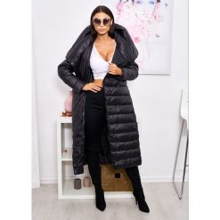 Victoria Długa Kurtka Puch Premium Kolor Black S. Czarne kurtki damskie LIGARI, s, w paski, z bawełny, długie, bez kaptura. Za 389,00 zł.