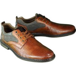 RIEKER 13417-24 brown, półbuty męskie. Brązowe półbuty męskie Rieker, bez wzorów, na sznurówki. Za 319,90 zł.