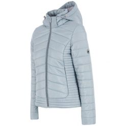 4F Damska Kurtka H4Z17 kud004 Jasny Szary Melanż M. Szare kurtki damskie 4f, na zimę, m, bez wzorów, z puchu, eleganckie, bez kaptura. W wyprzedaży za 179,00 zł.