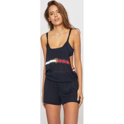Tommy Hilfiger - Kombinezon piżamowy. Niebieskie piżamy damskie TOMMY HILFIGER, s, z nadrukiem, z lyocellu, bez rękawów. W wyprzedaży za 249,90 zł.