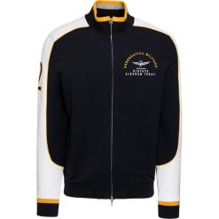 Bluza AERONAUTICA MILITARE. Niebieskie bluzy męskie Aeronautica Militare, z aplikacjami, z bawełny, bez kołnierzyka, bez rękawów, bez kaptura. Za 820,00 zł.