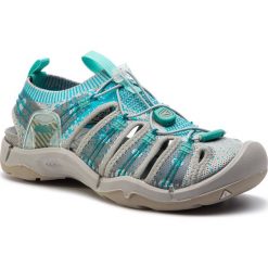 Sandały KEEN - Evofit 1 1021404 Paloma/Lake Blue. Szare klapki damskie Keen, bez wzorów, z tworzywa sztucznego, bez obcasa. W wyprzedaży za 349,00 zł.