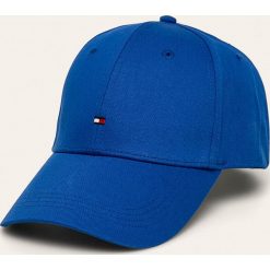 Tommy Hilfiger - Czapka. Niebieskie czapki męskie TOMMY HILFIGER, bez wzorów, z bawełny. W wyprzedaży za 99,90 zł.