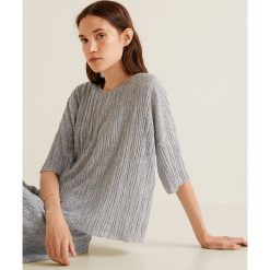 Mango - Top Vices. Szare topy damskie marki Mango, s, z poliesteru, z okrągłym kołnierzem. W wyprzedaży za 39,90 zł.