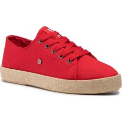 Espadryle BIG STAR - DD274424 Red. Czerwone espadryle damskie BIG STAR, bez wzorów, z tworzywa sztucznego, bez obcasa, na płaskiej podeszwie. Za 89,00 zł.