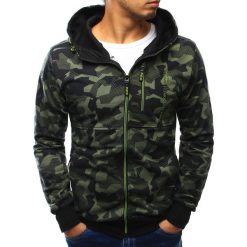 Bluzy męskie: Bluza męska rozpinana woodland camo (bx3072)