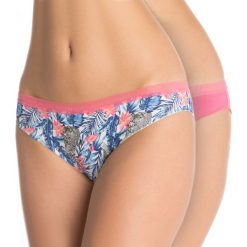 Dwupak klasycznych fig Be Wild. Pomarańczowe majtki damskie Lama, bez wzorów, z bawełny. Za 44,99 zł.