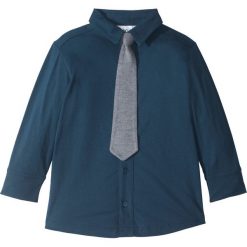 Koszula z dżerseju (2 części) bonprix ciemnoniebiesko-szary melanż z krawatem. Niebieskie koszule męskie bonprix, m, melanż, z dżerseju, z długim rękawem. Za 27,99 zł.