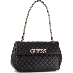 Torebka GUESS - HWVG71 75190 BLA. Czarne torebki klasyczne damskie Guess, z aplikacjami, ze skóry ekologicznej. Za 649,00 zł.
