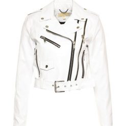 Kurtka skórzana MICHAEL Michael Kors MS02J55DTW. Białe kurtki damskie MICHAEL Michael Kors, m, bez wzorów, ze skóry ekologicznej, bez kaptura. Za 1399,00 zł.
