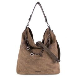 Emily & Noah torebka damska Saskia 61842 khaki. Brązowe torebki klasyczne damskie Emily & Noah, w paski, bez dodatków. Za 219,00 zł.