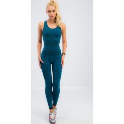 Błękitno-morskie sportowe legginsy 1105. Niebieskie legginsy damskie marki Fasardi, s, bez wzorów. Za 59,00 zł.