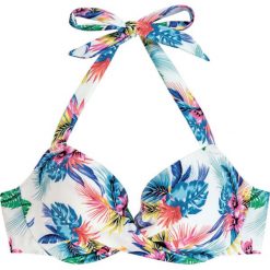 Stroje dwuczęściowe damskie: Biustonosz bikini "Fiji" w kolorze białym ze wzorem
