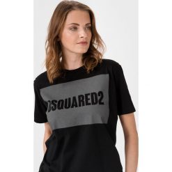 DSQUARED2 Koszulka Czarny. Czarne koszulki damskie Dsquared2, xs, z nadrukiem, z bawełny, bez kołnierzyka. Za 850,95 zł.