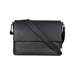 ECCO Mads - Czarny - 39x28x8cm - Torby. Czarne torby męskie skórzane ecco, z aplikacjami, ze skóry. W wyprzedaży za 849,00 zł.