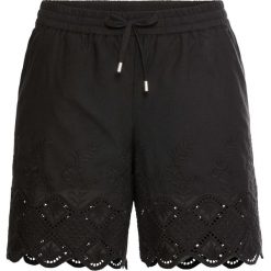 Szorty z koronką bonprix czarny. Czarne spodnie damskie bonprix, z koronki. Za 109,99 zł.