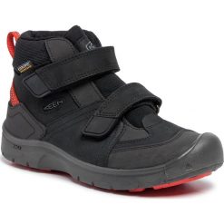 Trekkingi KEEN - Hikeport Mid Strap Wp 1021966 Black/Bright Red. Czarne śniegowce chłopięce Keen, bez zapięcia. W wyprzedaży za 209,00 zł.