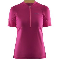 Craft Velo W, Różowy, L. Różowe bluzki sportowe damskie Craft, l, bez wzorów, z materiału, z dekoltem na plecach, z krótkim rękawem, krótkie, bez kaptura, rowerowe. Za 159,00 zł.