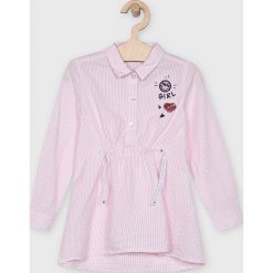 Blukids - Sukienka dziecięca 98-134 cm. Różowe sukienki dziewczęce Blukids, z aplikacjami, z bawełny, casualowe, z długim rękawem, długie, mini, rozkloszowane. W wyprzedaży za 49,90 zł.