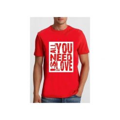 T-shirt : " Is Love ". Białe t-shirty męskie Life is art, xxl, z nadrukiem, klasyczne, z klasycznym kołnierzykiem. Za 120,00 zł.